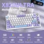 ATTACK SHARK X820 Ultra 75% Tri-Mode Gasket Mechanical Keyboard With Smart TFT Display, Metal Knob, Hot-Swappable Linear "GIFT" Switches, 4000mAh Battery, And RGB Backlight | Star White - Image 2