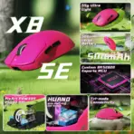 ATTACK SHARK X8SE Wireless Gaming Mouse With PAW3311 Sensor, 25,000 DPI, 1000Hz Polling Rate, Tri-Mode Connectivity, And 500mAh Battery | Berry Red - Image 3