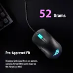 ASUS ROG Harpe Mini Core 52g Wired Gaming Mouse With 12,000 DPI Optical Sensor, ROG Micro Switch II, Push-Fit Switch Sockets, PTFE Feet, 1000 Hz Polling Rate | BLACK  - Image 2