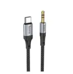 HOCO UPA26 Type-C to 3.5mm Audio Cable – 1M Braided Nylon, Built-in DAC Chip, Hi-Fi Lossless Sound, Gold-Plated Connectors, Oxygen-Free Copper Core, Zinc Alloy Shell, Black - Image 3