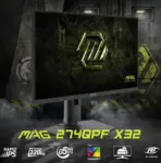 MSI MAG 274QPF X32 27-Inch WQHD 320Hz Rapid IPS Gaming Monitor – 0.5ms GTG, HDMI 2.1 (WQHD@320Hz), DisplayPort 1.4a, VESA DisplayHDR 400, 97% DCI-P3, Adaptive-Sync, Height Adjustable Stand | BLACK - Image 2