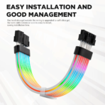 ASIAHORSE 18AWG 2x8 Pin ARGB Strimmer Extension Cable – Black, 5V 3-Pin Sync, Male-to-Female GPU Cable with Tinned Terminals, Flat Extension Design, Premium Aesthetic Upgrade - Image 5