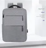 Laptop Backpack - for Tablets & Laptops up to 15.6" - Waterproof - Electronics Protection  - Scratchproof - Travel Friendly - Organized Compartments - USB Charge Port - Slim Casual Business Design - Heavy Duty - 42 x 12 x 30 cm - GREY - Image 14