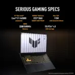 ASUS TUF Gaming F16 (2025) Intel® Core i7-14650HX | 32GB DDR5 RAM , 1TB NVMe SSD | RTX 5060, 8GB | 16-inch, FHD+ WUXGA 165Hz IPS Display | Backlit Chiclet Keyboard 1-Zone RGB | Windows 11 | JAEGER GREY  FX608JMR | 1 YEAR WARRANTY - Image 3
