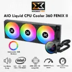 FENIX II 360 AIO Liquid CPU Cooler With Infinity Mirror Pump, 360mm Aluminum Radiator, 2600RPM Ceramic Bearing Pump, ARGB Fans, Intel And AMD Support