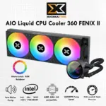 FENIX II 360 AIO Liquid CPU Cooler With Infinity Mirror Pump, 360mm Aluminum Radiator, 2600RPM Ceramic Bearing Pump, ARGB Fans, Intel And AMD Support