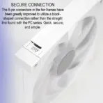 DeepCool FD12 ARGB 120mm Fan 3-Pack with Daisy Chain 8-Pin Cable, PWM Control, 63.6 CFM Airflow, Gen 2 Addressable RGB, Quiet Hydraulic Bearings | WHITE - Image 5