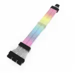 ASIAHORSE 16AWG GPU 12VHPWR 12-Pin to 4-Pin 1-to-3 ARGB Extension Cable – 340mm, Dual LED Module, 54 LEDs, Silicone + Silver-Plated Wire, Black