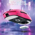 ATTACK SHARK X8SE Wireless Gaming Mouse With PAW3311 Sensor, 25,000 DPI, 1000Hz Polling Rate, Tri-Mode Connectivity, And 500mAh Battery | Berry Red - Image 8