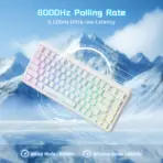 Attack Shark X82 Pro HE White Mechanical Keyboard – 82 Keys, Magnetic Switches, Tri-Mode, RGB, Rapid Trigger 0.01mm, 8000Hz Polling, Hot-Swap, 5000mAh Battery - Image 6