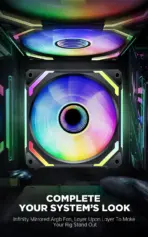 ASIAHORSE COSMIQ ARGB 120mm Daisy Chain PWM Fan 3-Pack – 2000 RPM, 68.5 CFM, Music-Sync RGB Controller, Forward & Reverse Blades, Silent FBD Bearings, Cable Management - Image 5