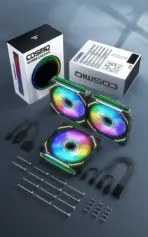 ASIAHORSE COSMIQ ARGB 120mm Daisy Chain PWM Fan 3-Pack – 2000 RPM, 68.5 CFM, Music-Sync RGB Controller, Forward & Reverse Blades, Silent FBD Bearings, Cable Management - Image 7