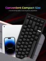 Havit KB874L 75% Compact Blended Light Red Switch Mechanical Keyboard With 67 Keys, 20 Lighting Modes, All Keys Roll-Over, USB Interface, 50M Key Life & Durable Dual-Color Molding | BLACK  - Image 4