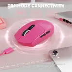 ATTACK SHARK G3 PRO Tri-Mode Wireless Gaming Mouse with RGB Charging Dock, 25,000 DPI, Ultra-Light 59g, PAW3311 Sensor, Omron 100M Switches – Berry Red - Image 2