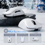 ATTACK SHARK X8 Ultra 8KHz Wireless Gaming Mouse 55g with PAW3950MAX Sensor, 42,000 DPI, Tri-Mode Connectivity & C06ULTRA 8K LED Cable – White - Image 2