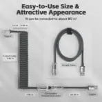 ATTACK SHARK C01PRO Coiled Cable Type-A to Type-C Grey – Double-Sleeved Aviator Keyboard Cable - Image 4