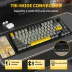 ATTACK SHARK X820 Ultra 75% Tri-Mode Gasket Mechanical Keyboard With Smart TFT Display, Metal Knob, Hot-Swappable Linear "SHARK" Switches, 4000mAh Battery, And RGB Backlight | Star Black - Image 5