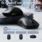 ATTACK SHARK X8 Ultra 8KHz Wireless Gaming Mouse 55g with PAW3950MAX Sensor, 42,000 DPI, Tri-Mode Connectivity & C06ULTRA 8K LED Cable – Black - Image 2