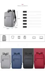 Business Slim Formal Laptop Backpack for up to 15.6 Inch - Durable Oxford Textile - USB Charging Port - Organized Compartments - Waterproof - Heavily Padded for Sensitive Electronics Impact Protection - RED - Image 18