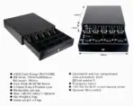 GSAN RJ11 POS Cash Drawer With 5 Bill Trays, 5 Coin Trays, RJ11, Triple Lock, Galvanized Steel, Durable & Compact Design for Retail Shops | GS-405B - Image 2