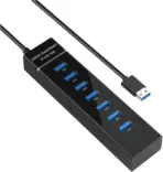 7-Port USB 3.0 Hub - USB Data Hub USB Splitter 7x USB 3.0 Hub with Long Cable 120 cm for Laptop, PC, MacBook, Mac Pro, Mac Mini, iMac, Surface Pro and More USB Devices - Image 8