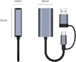 USB 3.0 / Type-C Gigabit Ethernet Adapter OTG USB C RJ45 Network Card Network Extension Cable Splitter - Image 2