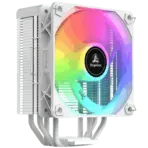 Segotep FI4 Digital White Air Cooler with 4 Copper Heat Pipes, 120mm PWM ARGB Fan, Detachable Real-Time CPU Status Display, 180W TDP Cooling for Intel LGA1700 & AMD AM5 Systems - Image 4