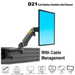 NB D21 Monitor Wall Mount Arm – 22"–35" Screen Support, 9kg Load, 360° Rotation, ±180° Swivel, +85°/-30° Tilt, VESA 75/100mm, Retractable 530mm, ABS & Aluminum Build , Cable Management