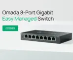 TP-Link Omada ES208G 8-Port Gigabit Easy Managed Switch, Fanless, Cloud Managed, VLAN, QoS, Port Isolation, Cable Test, Loop Prevention, Compact Metal Design
