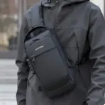 EZ EXP031 Black Sling Bag – Waterproof Crossbody Bag with USB Port, Multi-Pocket Design, iPad Compartment – Travel, Work, Hiking - Image 2