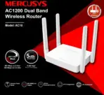 MERCUSYS AC10 AC1200 Dual Band WiFi Router – 4x 5dBi Antennas, 1167 Mbps Speed, Beamforming, MU-MIMO, Parental Control, Guest Network, Multi-Mode, IPTV Ready