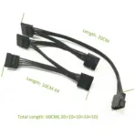 ASIAHORSE Molex to SATA Power Cable Splitter – 1-to 5 Converter, High-Quality Black Sleeved Adapter for Multiple SATA Devices, Stable Power & Easy Installation - Image 2