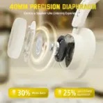 ATTACK SHARK G500 Ultra-Light Dual-Mode Gaming Headset With Bluetooth 5.3, 3.5mm Wired Connection, 210g Design, Hybrid Noise Cancelling, 40mm Drivers, Omnidirectional Mic | WHITE - Image 3