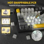 ATTACK SHARK X820 Ultra 75% Tri-Mode Gasket Mechanical Keyboard With Smart TFT Display, Metal Knob, Hot-Swappable Linear "SHARK" Switches, 4000mAh Battery, And RGB Backlight | Star Black - Image 4
