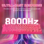 ATTACK SHARK R82 HE 75% Wired Magnetic Gaming Keyboard With 8000Hz Polling Rate, 0.005mm Rapid Trigger Accuracy, 256KHz Scan Rate, 5-Layer Sound Damping, And RGB Backlight | Rose Contour - Image 5