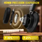 ATTACK SHARK G500 Ultra-Light Dual-Mode Gaming Headset With Bluetooth 5.3, 3.5mm Wired Connection, 210g Design, Hybrid Noise Cancelling, 40mm Drivers, Omnidirectional Mic | BLACK  - Image 4