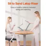 Ergonomic Laptop Stand for Desk - Stable Metal Stand , Extended Adjustable Hight | Standing Desk Laptop Riser | Tilt Angle Adjustable | Silver - Image 4