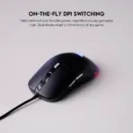 Fantech VX9S Kanata Wired Gaming Mouse, RGB Lighting, 60 IPS Speed, 20G Acceleration, A725F Chipset, Adjustable 400-7200 DPI, Huano 10 Million Switch, White | VX9S-BLACK - Image 2