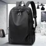 Laptop Backpack – Holds Up to 15.6″ Laptops & Tablets – Oxford Textile – Waterproof – Recharge USB Port – Minimalist Design  – International Travel Carry On Approved – Anti-theft Hidden Pockets – BLACK - Image 7