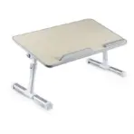 Laptop Stand D1-S 14”-17” | Adjustable Height & Angle | MDF + Aluminum Foldable Table with Wrist Pad – Wooden (52x30cm) - Image 2