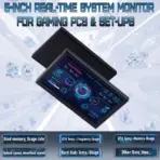 Mini 5-inch LCD Secondary Smart Display Real-time System Monitor for Gaming PCs and Set-ups , USB-C Interface , Real-Time News, YouTube Sync, Music Rhythm, 1000+ Themes, Smart Reminders, E-Album, And Multi-Screen Linkage | BLACK ~ MIRABOX-D5 