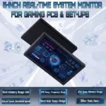 Mini 5-inch LCD Secondary Smart Display Real-time System Monitor for Gaming PCs and Set-ups , USB-C Interface , Real-Time News, YouTube Sync, Music Rhythm, 1000+ Themes, Smart Reminders, E-Album, And Multi-Screen Linkage | BLACK ~ MIRABOX-D5 