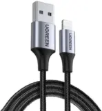 UGREEN MFi Certified Lightning to USB-A Cable 2M (Black) – Fast 5V/2.4A Charging, 480Mbps Sync Speed, Aluminum Alloy Housing, Nylon Braided Design for iPhone, iPad & iPod - Image 4