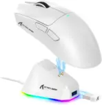 ATTACK SHARK X11 Tri-Mode Wireless Gaming Mouse – 62g Ultra-Light, 22000 DPI PAW3311 Sensor, RGB Dock, Ergonomic, 65h Battery, Programmable | White - Image 2