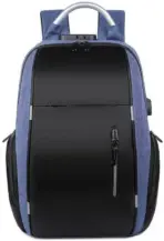 "EZ W001 15.6'' Backpack EXP001 w/ USB Charging, Coded Lock, Reflective Design, Large Capacity, Oxford Fabric, Multi-Layer Storage for School & Travel | Blue"