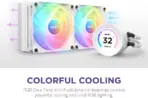 NZXT Kraken Elite RGB 360  AIO CPU Liquid Cooler - 3 x F120 RGB Core Fans - White - Image 5