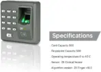 ZKTeco X7 - ID Fingerprint Access Control System With 500 Fingerprint & 500 Card Capacity, 8 Password Groups, RFID Support, Lock Interface, Alarm, Door Sensor, & Standalone Operation - Image 7