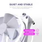 NZXT F120RGB Duo - 120mm Dual-sided RGB Fan - Triple Pack (White) w/RGB Controller - Image 3