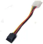 Molex 4-Pin Female to SATA 15-Pin Female Power Cable – 6 Inch Adapter for HDD, SSD, Optical Drives, Fans