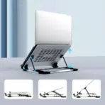 N23-3 Laptop Cooler Stand – Aluminum + ABS + Silicone, Foldable & Adjustable, Heat Dissipation Support with 5° Tilt, Height Range 100–170mm - Image 4
